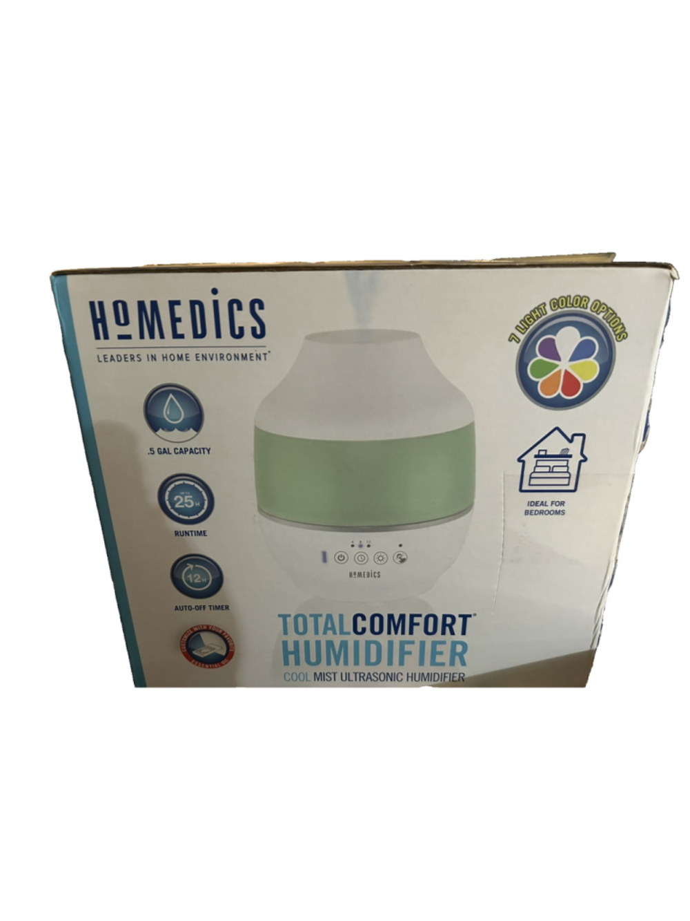 HoMedics Total Comfort Humidifier .5 Gal Capacity, 25H runtime, auto-off Timer